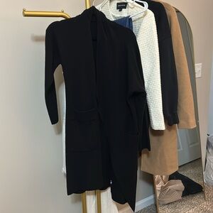 Medium BLACK Long Duster Sweater